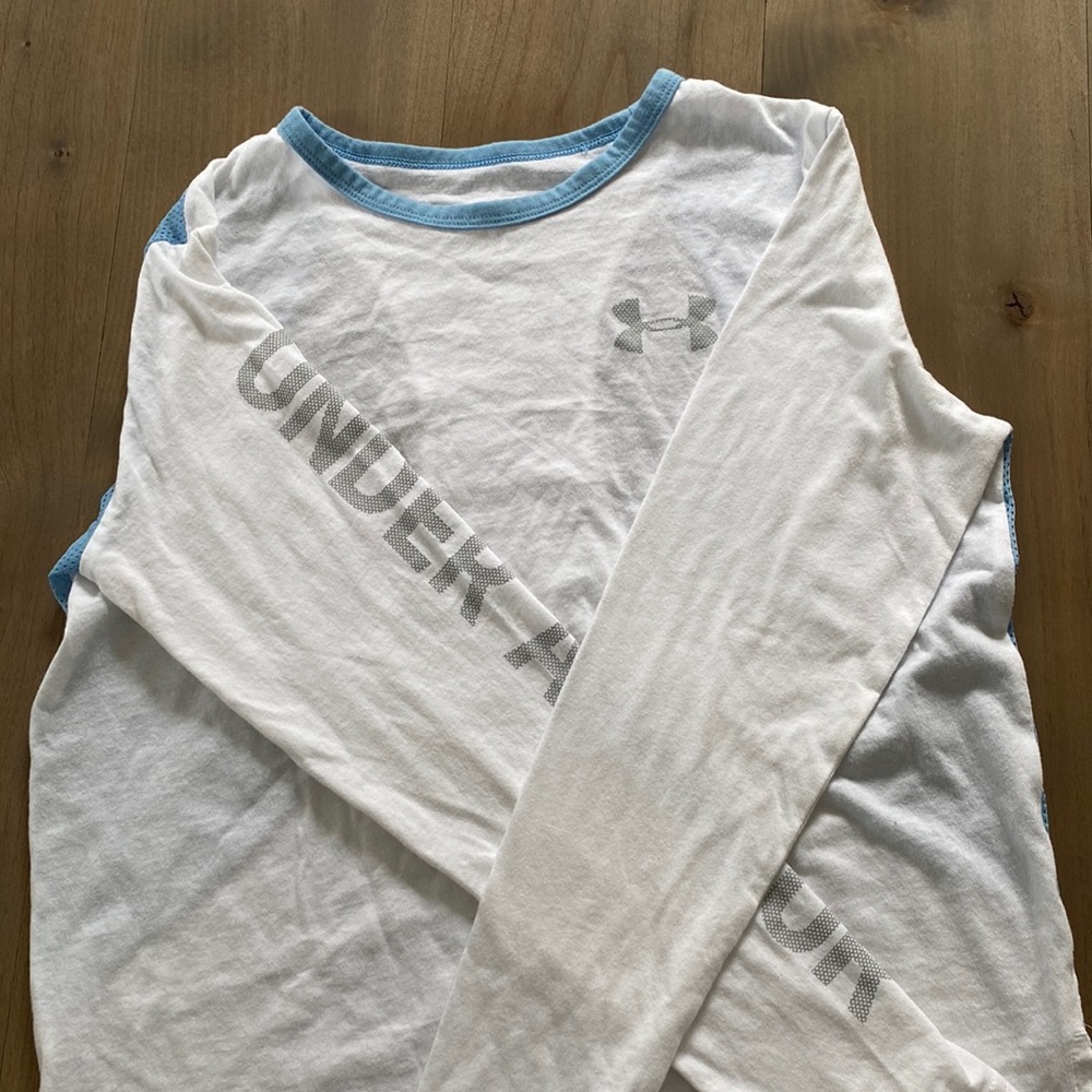 Under Armour white long sleeve athletic top